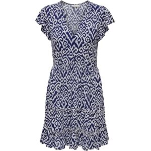 ONLY Onlclaudette Life Ss Mini Dress WVN Noos, Amber blå, 3XL ONLY Onlclaudette Life Ss Mini Dress WVN Noos, Amber blå, 3XL
