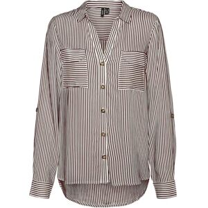 VERO MODA Dam Vmbumpy L/S skjorta ny WVN Ga Noos långärmad blus, eldad tegel/ränder: Snövit, S, Eldad tegel/ränder: Snövit, S VERO MODA Dam Vmbumpy L/S skjorta ny WVN Ga Noos långärmad blus, eldad tegel/ränder: Snövit, S, Eldad tegel/ränder: Snövit, S