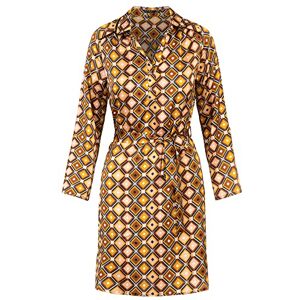 APART Fashion Apart klänning för kvinnor med tryck, lätt glänsande klänning, Gul-flerfärgad, 34 APART Fashion Apart klänning för kvinnor med tryck, lätt glänsande klänning, Gul-flerfärgad, 34