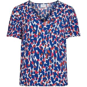 Vila VIRUMA FI S/S V-hals TOP/R, Mazarine blå/Aop: fi, 38 Vila VIRUMA FI S/S V-hals TOP/R, Mazarine blå/Aop: fi, 38
