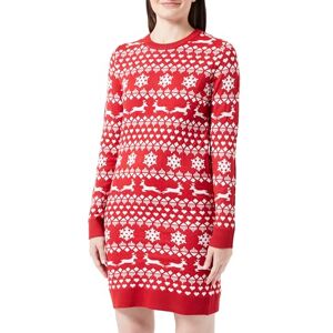 ONLY Bestseller A/S Onlxmas Snowflake Ls Dress Cs KNT stickad klänning, Chili Peppar/mönster: molndansare, L ONLY Bestseller A/S Onlxmas Snowflake Ls Dress Cs KNT stickad klänning, Chili Peppar/mönster: molndansare, L
