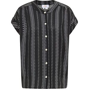 LYMOA kortärmad blus för kvinnor, svart-vit, XL LYMOA kortärmad blus för kvinnor, svart-vit, XL