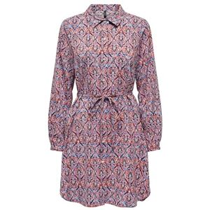 ONLY Onlnova Life Elite L/S Shirt Dress AOP, Röd orange/Aop: 591 Soul, L ONLY Onlnova Life Elite L/S Shirt Dress AOP, Röd orange/Aop: 591 Soul, L