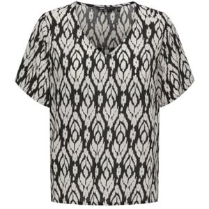 ONLY Onlsusan S/S V-hals topp WVN Noos t-shirt, svart, XXS ONLY Onlsusan S/S V-hals topp WVN Noos t-shirt, svart, XXS