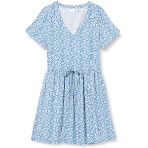 Vila VILISE NUA S/S V-hals kort klänning, Coronet blå/Aop: nua Eggnog, 38 Vila VILISE NUA S/S V-hals kort klänning, Coronet blå/Aop: nua Eggnog, 38