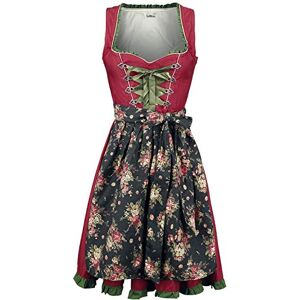 Dirndline Lyxig, designer, Dirndl med förkläde, klänning, dirndklänning, oktoberfest, traditionell klänning, spets, denim, blomtryck, passion, volanger, Röd/grön, XL Dirndline Lyxig, designer, Dirndl med förkläde, klänning, dirndklänning, oktoberfest, traditionell klänning, spets, denim, blomtryck, passion, volanger, Röd/grön, XL