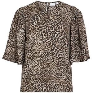 Vila VILEILA 2/4 TOP, Black/Aop: aop Leo, 38 Vila VILEILA 2/4 TOP, Black/Aop: aop Leo, 38