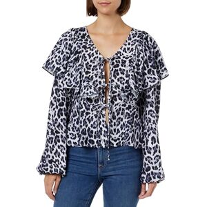 Sookie damblus blus, Svart vit lejon, M Sookie damblus blus, Svart vit lejon, M