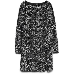 VERO MODA Vmbella Ls Short Sq Dress JRS Ga, svart, M VERO MODA Vmbella Ls Short Sq Dress JRS Ga, svart, M