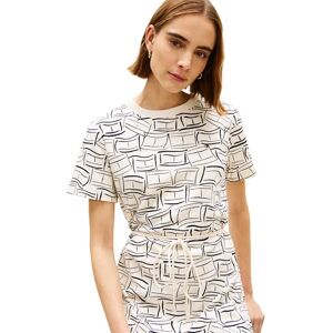 Tommy Hilfiger kvinnors interlock t-shirt Ss klänning WW0WW49772, vit, S Tommy Hilfiger kvinnors interlock t-shirt Ss klänning WW0WW49772, vit, S