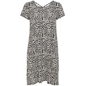 ONLY dam Klänning Onlbera Back Lace Up S/S Dress Jrs Noos, Svart/Aop: eggnog Leo, XS ONLY dam Klänning Onlbera Back Lace Up S/S Dress Jrs Noos, Svart/Aop: eggnog Leo, XS
