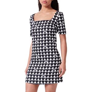 Love Moschino Dam kort med smal passform med fyrkantig halterneck, vit svart, 40, Vit svart, 40 Love Moschino Dam kort med smal passform med fyrkantig halterneck, vit svart, 40, Vit svart, 40