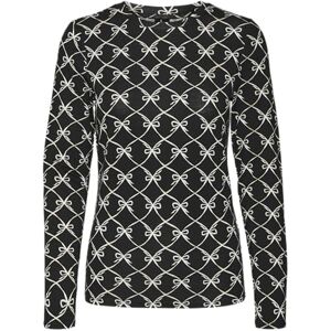 VERO MODA VMALBERTE Cilia LS TOPP Box JRS, Black/Aop: cilia, XS VERO MODA VMALBERTE Cilia LS TOPP Box JRS, Black/Aop: cilia, XS