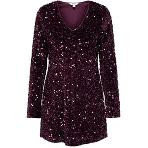ONLY Onlanika Ls Sequins V-hals klänning WVN, Vinprovning, M ONLY Onlanika Ls Sequins V-hals klänning WVN, Vinprovning, M