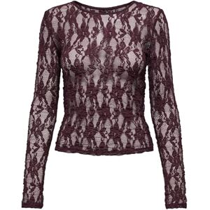ONLY Endast Onlalba L/S spets topp JRS, dekadent choklad, XS ONLY Endast Onlalba L/S spets topp JRS, dekadent choklad, XS