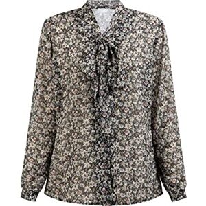 usha Långärmad damblus, Svart flerfärgad, XL usha Långärmad damblus, Svart flerfärgad, XL