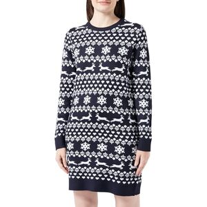 ONLY Bestseller A/S Onlxmas Snowflake Ls Dress Cs KNT stickad klänning, Nattsky/mönster: molndansare, M ONLY Bestseller A/S Onlxmas Snowflake Ls Dress Cs KNT stickad klänning, Nattsky/mönster: molndansare, M