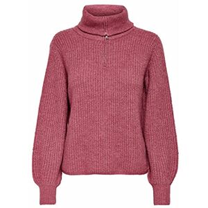 ONLY Kvinnors ONLKARINNA L/S Zip EX KNT tröja, mauveträ/detalj: W. Melange, XS ONLY Kvinnors ONLKARINNA L/S Zip EX KNT tröja, mauveträ/detalj: W. Melange, XS