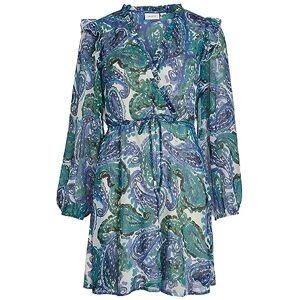 Vila dam Vifalia fin V-hals L/S klänning/su-sommarklänning, Lapis blå/aop: fin, 38 Vila dam Vifalia fin V-hals L/S klänning/su-sommarklänning, Lapis blå/aop: fin, 38