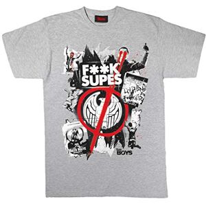 Popgear Pojkar Supes Graffiti Pojkvän Passform T-Shirt, Kvinnor, S-5XL, Officiella varor, Grå, 5XL Popgear Pojkar Supes Graffiti Pojkvän Passform T-Shirt, Kvinnor, S-5XL, Officiella varor, Grå, 5XL