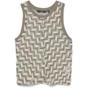 VERO MODA dam Vmtikka Sl Crochet Top JRS Ga, Silver Mink, S VERO MODA dam Vmtikka Sl Crochet Top JRS Ga, Silver Mink, S