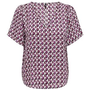 ONLY ONLALMA Life Poly S/S V-hals TOP AOP, Magenta Purple/Aop: 584 Posh, XL ONLY ONLALMA Life Poly S/S V-hals TOP AOP, Magenta Purple/Aop: 584 Posh, XL