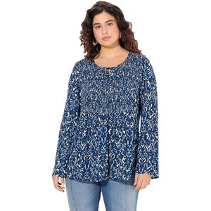 Ulla Popken damer stora storlekar överdimensionerade plus size blus, smok, rund hals, utsvängd långärmad, marinblå, 54-56 Ulla Popken damer stora storlekar överdimensionerade plus size blus, smok, rund hals, utsvängd långärmad, marinblå, 54-56