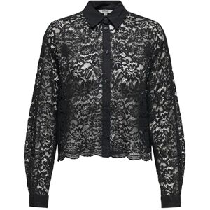 ONLY Onljilli Lace Mix Shirt WVN, svart, M ONLY Onljilli Lace Mix Shirt WVN, svart, M