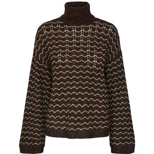 PIECES Bestseller A/S Pcjoyce Ls oversize rulle neck stickad Bc tröja, Mole/mönster: fossil, L PIECES Bestseller A/S Pcjoyce Ls oversize rulle neck stickad Bc tröja, Mole/mönster: fossil, L
