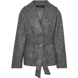 VERO MODA Vmelitebergen Boo kort jacka för kvinnor, Mörkgrå melange/detalj: melerad, M VERO MODA Vmelitebergen Boo kort jacka för kvinnor, Mörkgrå melange/detalj: melerad, M