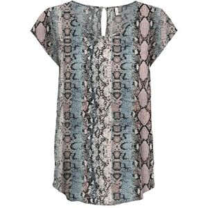 ONLY Onlnova Life Vis S/S Top, Amber blå, S ONLY Onlnova Life Vis S/S Top, Amber blå, S