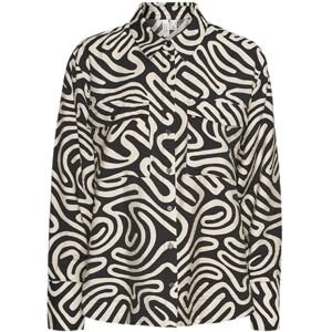 VERO MODA VMVIGDIS L/S Shirt WVN BTQ, Black/Aop: vigdis, S VERO MODA VMVIGDIS L/S Shirt WVN BTQ, Black/Aop: vigdis, S