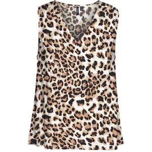VERO MODA dam Vmeasy Joy S/L V-hals topp WVN Ga blus, Tan/Aop: leo, L VERO MODA dam Vmeasy Joy S/L V-hals topp WVN Ga blus, Tan/Aop: leo, L