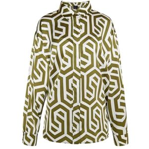 idem dam skjortblus, Ullvit oliv, S idem dam skjortblus, Ullvit oliv, S