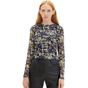 TOM TAILOR Denim Långärmad t-shirt för kvinnor, 32418 – Lilac Green Flower Print, XL TOM TAILOR Denim Långärmad t-shirt för kvinnor, 32418 – Lilac Green Flower Print, XL