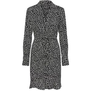 PIECES Bestseller A/S Damer Pcnova Ls Tie Dress Noos Bc klänning, Black/Aop: cloud dansare Dot, L PIECES Bestseller A/S Damer Pcnova Ls Tie Dress Noos Bc klänning, Black/Aop: cloud dansare Dot, L