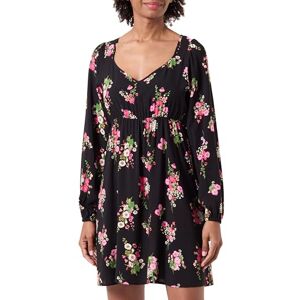 VERO MODA Vmeasy Joy L/S kort klänning WVN Ga klänning, Black/Aop: fuchsia lila Fie, M VERO MODA Vmeasy Joy L/S kort klänning WVN Ga klänning, Black/Aop: fuchsia lila Fie, M