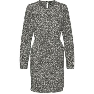 VERO MODA dam Vmmacha L/S Short Dress WVN Ga klänning, Black/Aop: ana, S VERO MODA dam Vmmacha L/S Short Dress WVN Ga klänning, Black/Aop: ana, S