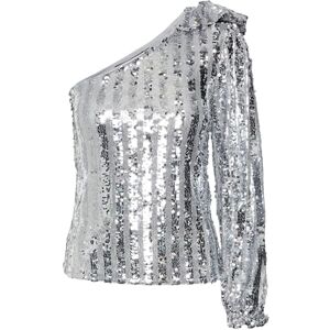 VERO MODA VMEFI ONE Shoulder LS TOP JRS, Silverfärg, L VERO MODA VMEFI ONE Shoulder LS TOP JRS, Silverfärg, L