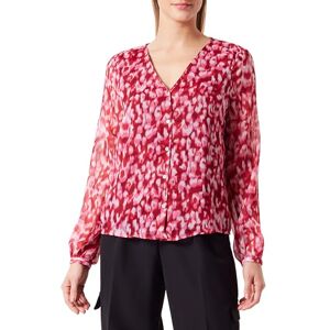 ONLY Dam Onlluna L/S V-hals topp Noos Ptm långärmad blus, Lipstick röd/ap: city leo, XS ONLY Dam Onlluna L/S V-hals topp Noos Ptm långärmad blus, Lipstick röd/ap: city leo, XS