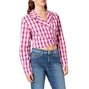 NA-KD Damskjorta med överlappning, Rosa rutig, 40 SE NA-KD Damskjorta med överlappning, Rosa rutig, 40 SE