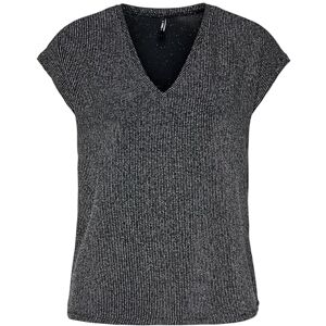 ONLY Onlcarol S/S V-hals glitter toppbox JRS, svart, XS ONLY Onlcarol S/S V-hals glitter toppbox JRS, svart, XS