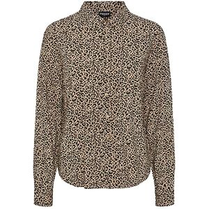 PIECES Bestseller A/S Dam Pcnova Ls Shirt Noos Bc blus, Silver Mink/Aop: Leo, XS PIECES Bestseller A/S Dam Pcnova Ls Shirt Noos Bc blus, Silver Mink/Aop: Leo, XS