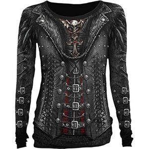 Spiral Direct Dam Gothess Wrap – Allover Baggy Top svart långärmad tröja, Svart (svart 001), M Spiral Direct Dam Gothess Wrap – Allover Baggy Top svart långärmad tröja, Svart (svart 001), M