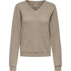 ONLY Onlpaola L/S V-hals topp JRS, cocoa créme, XS ONLY Onlpaola L/S V-hals topp JRS, cocoa créme, XS