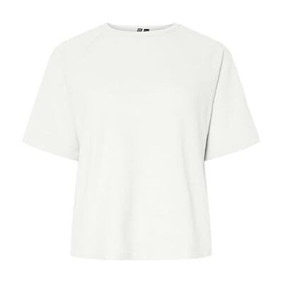 PIECES Pcbree Ss O-Neck Knit Noos Bc, Ljus vit, L PIECES Pcbree Ss O-Neck Knit Noos Bc, Ljus vit, L