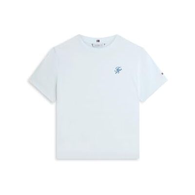 Tommy Hilfiger Dam Th Script Reg C-Nk Ss Tee Ww0Ww47809, Blå, XL Tommy Hilfiger Dam Th Script Reg C-Nk Ss Tee Ww0Ww47809, Blå, XL