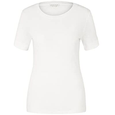 TOM TAILOR Damer T-shirt 1035475, 10315 Whisper White, XXL TOM TAILOR Damer T-shirt 1035475, 10315 Whisper White, XXL