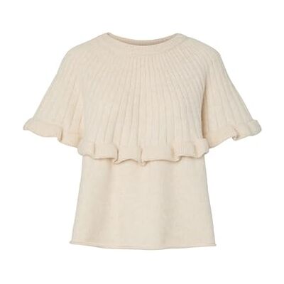 PIECES Pcbei Ss O-Neck Frill Knit Bc PIECES Pcbei Ss O-Neck Frill Knit Bc