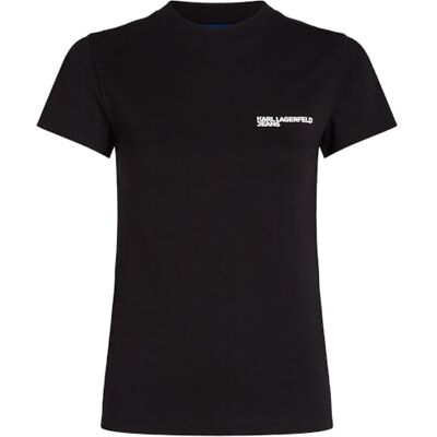 KARL LAGERFELD JEANS , Dam, Slim Kortärm Essential Logo T-Shirt, Slim Fit, Svart, XS KARL LAGERFELD JEANS , Dam, Slim Kortärm Essential Logo T-Shirt, Slim Fit, Svart, XS